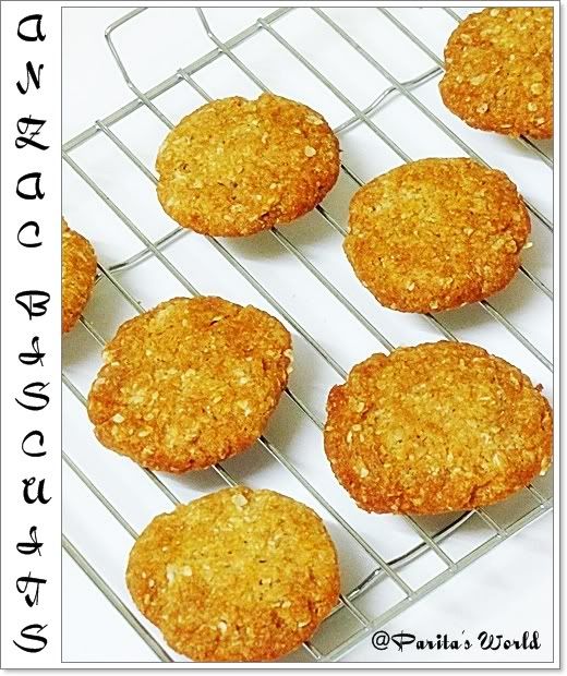 Anzac Cookies,Anzac Biscuits,Eggless Oat cookies,Eggless Baking,Eggless Cookies,Oat biscuits,Oat and coconut cookies,eggless oat and coconut cookies