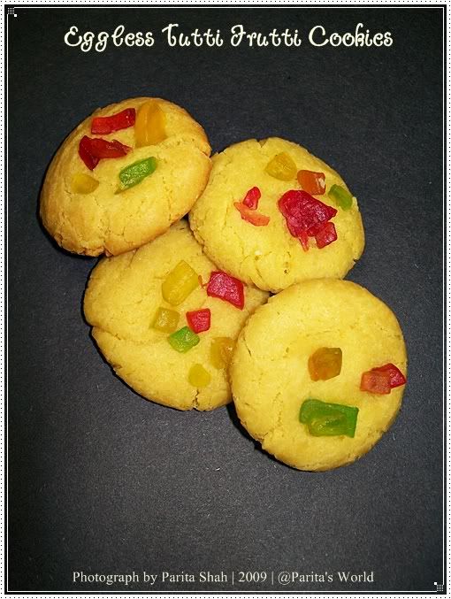 Eggless Baking,Christmas Cookies,Tutti Frutti Cookies