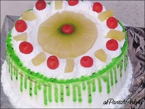 Pineapple Kiwi Fresh Cream Cake
