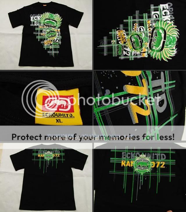 Ecko Unltd Tee 5 Print HipHop T Shirt Sz XL to 3XL BLK  